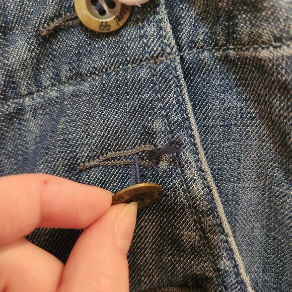 Level 99 Dark Wash Denim Back Slit Knee Length Straight Pencil Skirt Size 28 - Picture 4 of 13